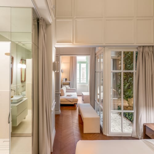 a room with a bed and a couch