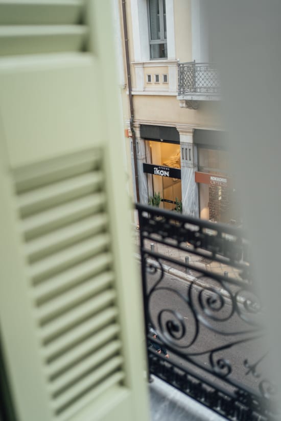 a staircase in a building