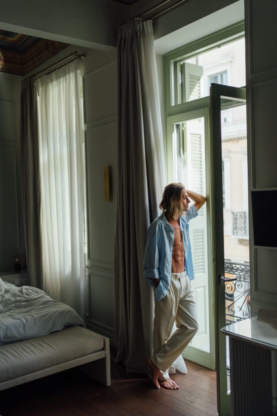 a person standing in a doorway