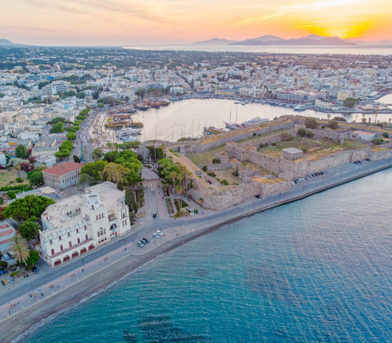 a city next to a body of water