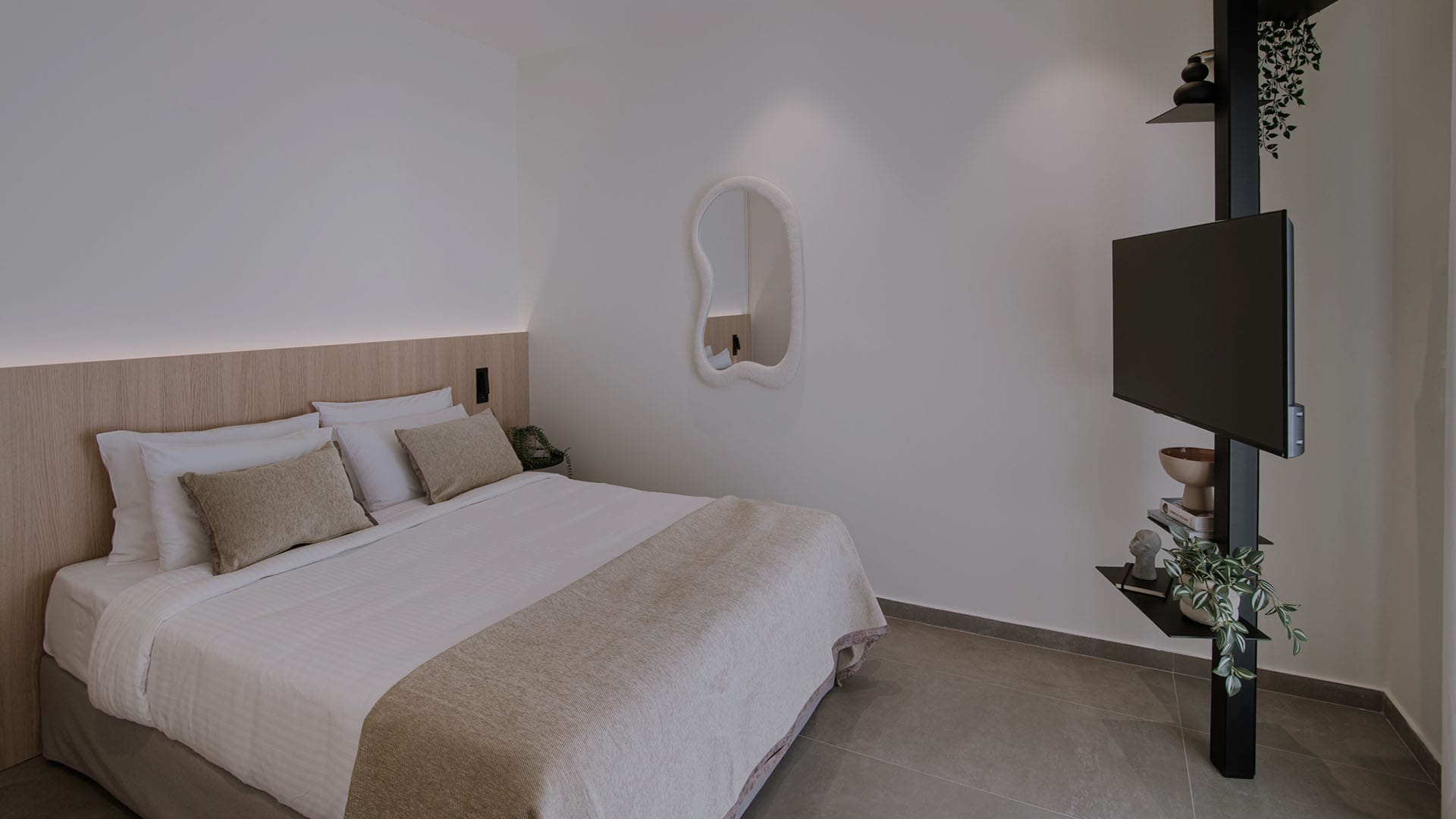 a bed in a room