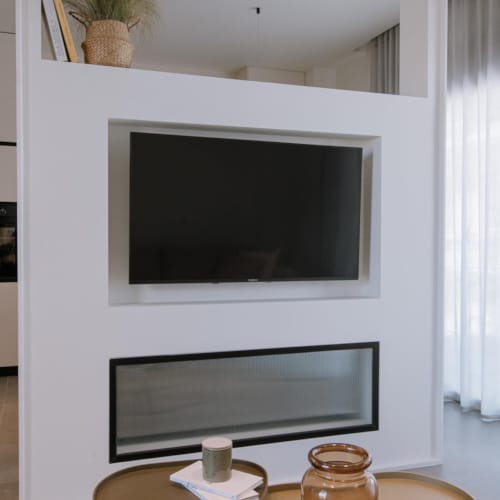 a tv on a wall