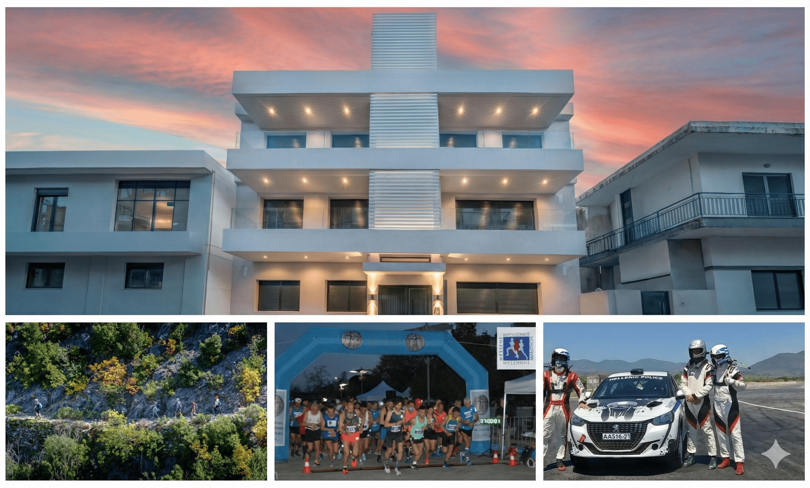 a building with a few people in front of it