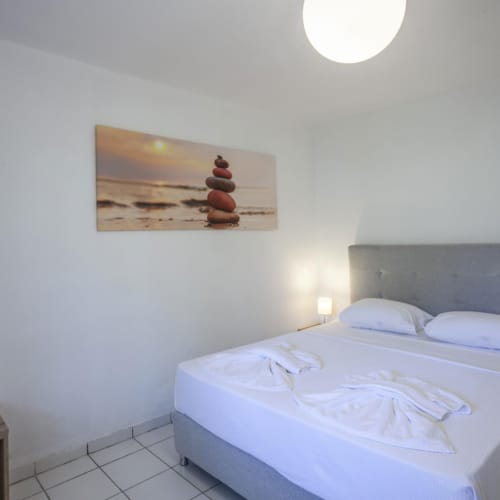 a bed in a room
