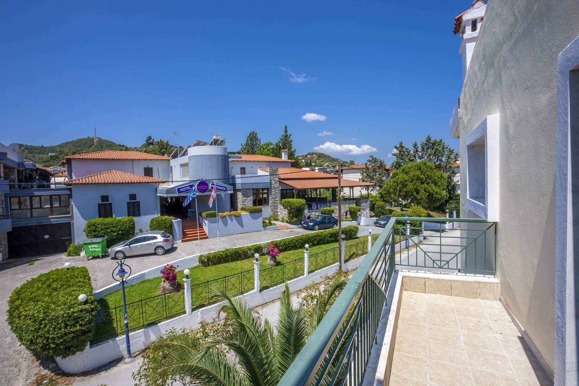 a street with houses and trees