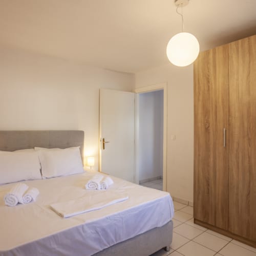 a bed in a room