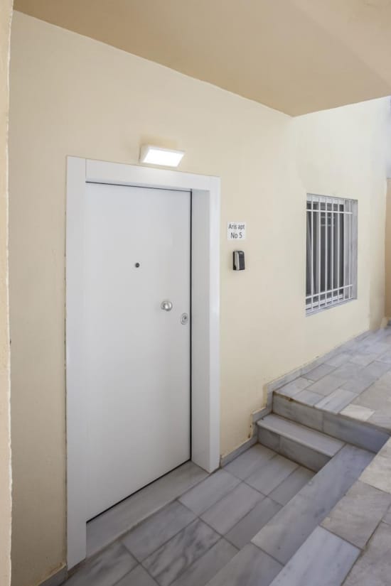 a white door in a room