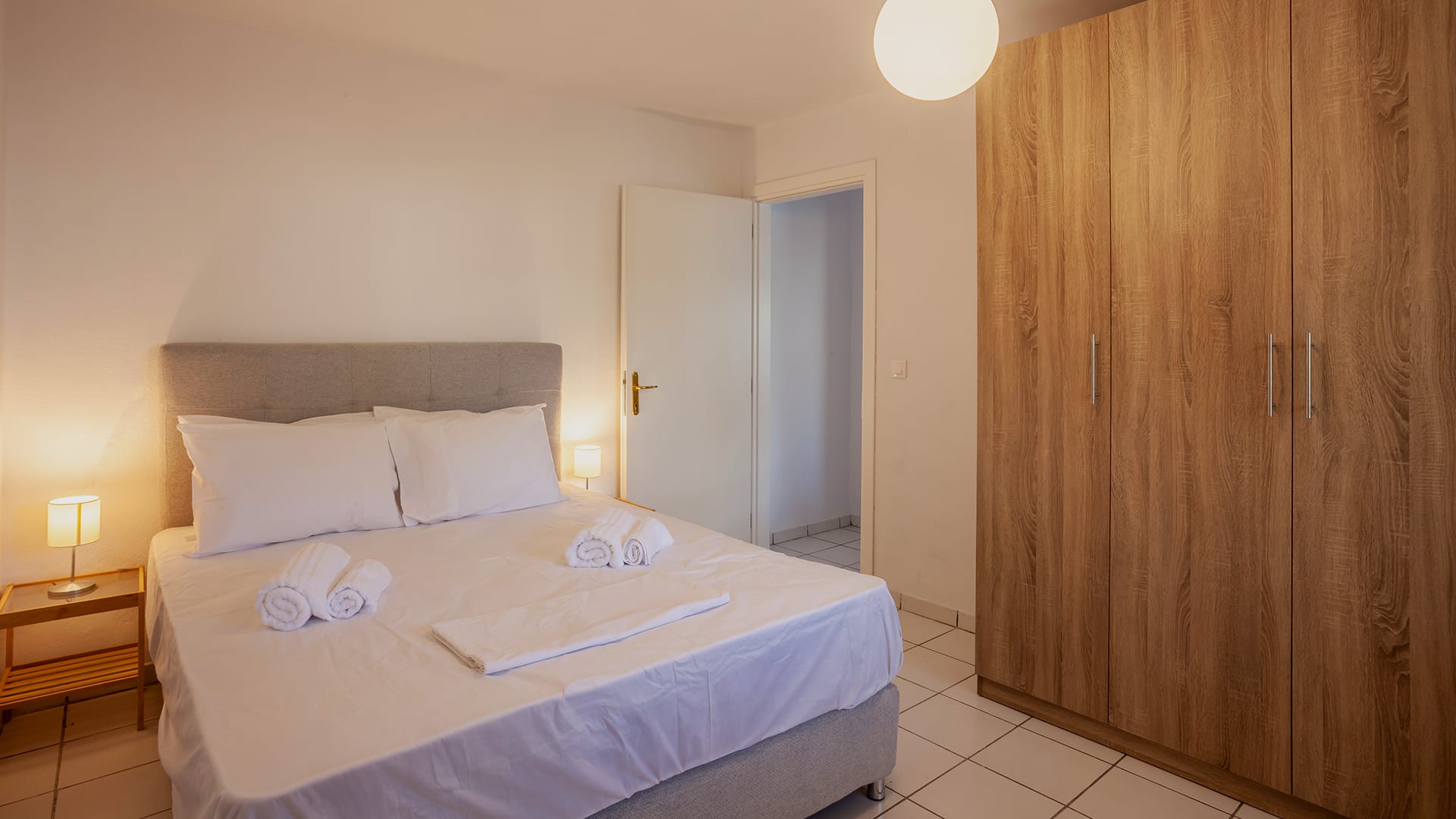 a bed in a room