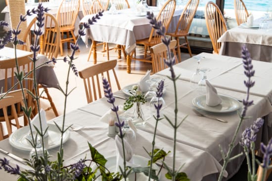 a set of tables and chairs