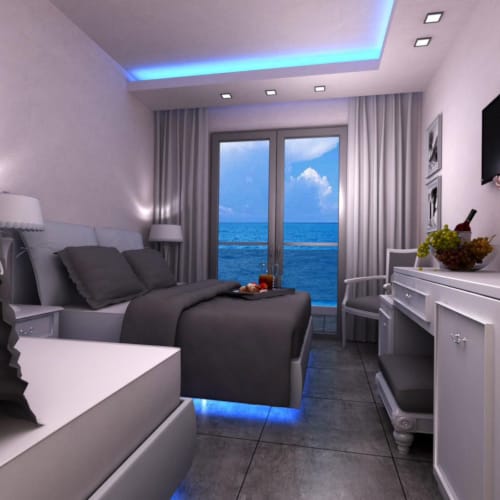 a room with a couch and a table