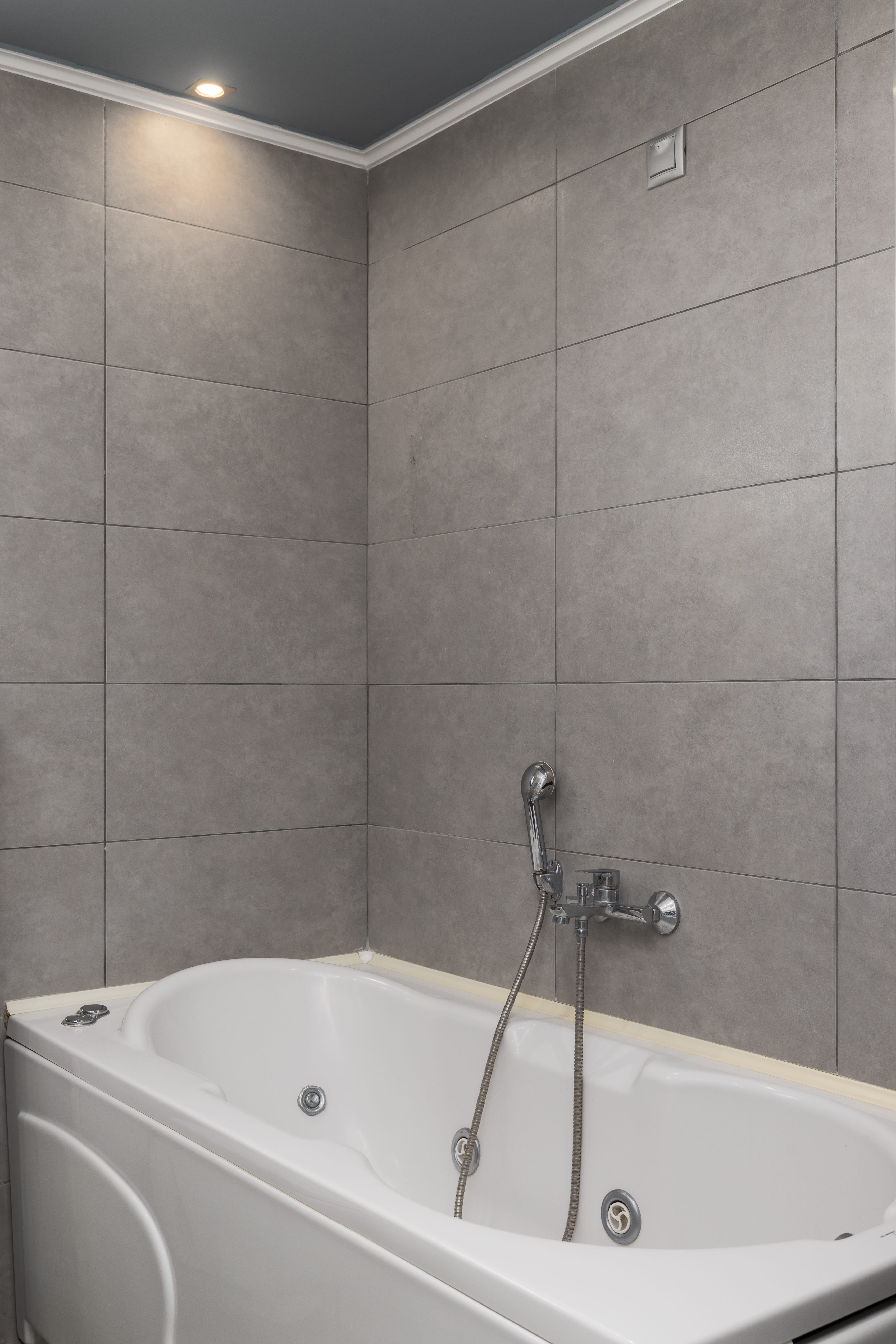 a bathtub in a bathroom