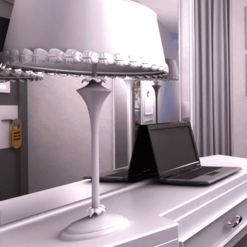 a lamp on a desk