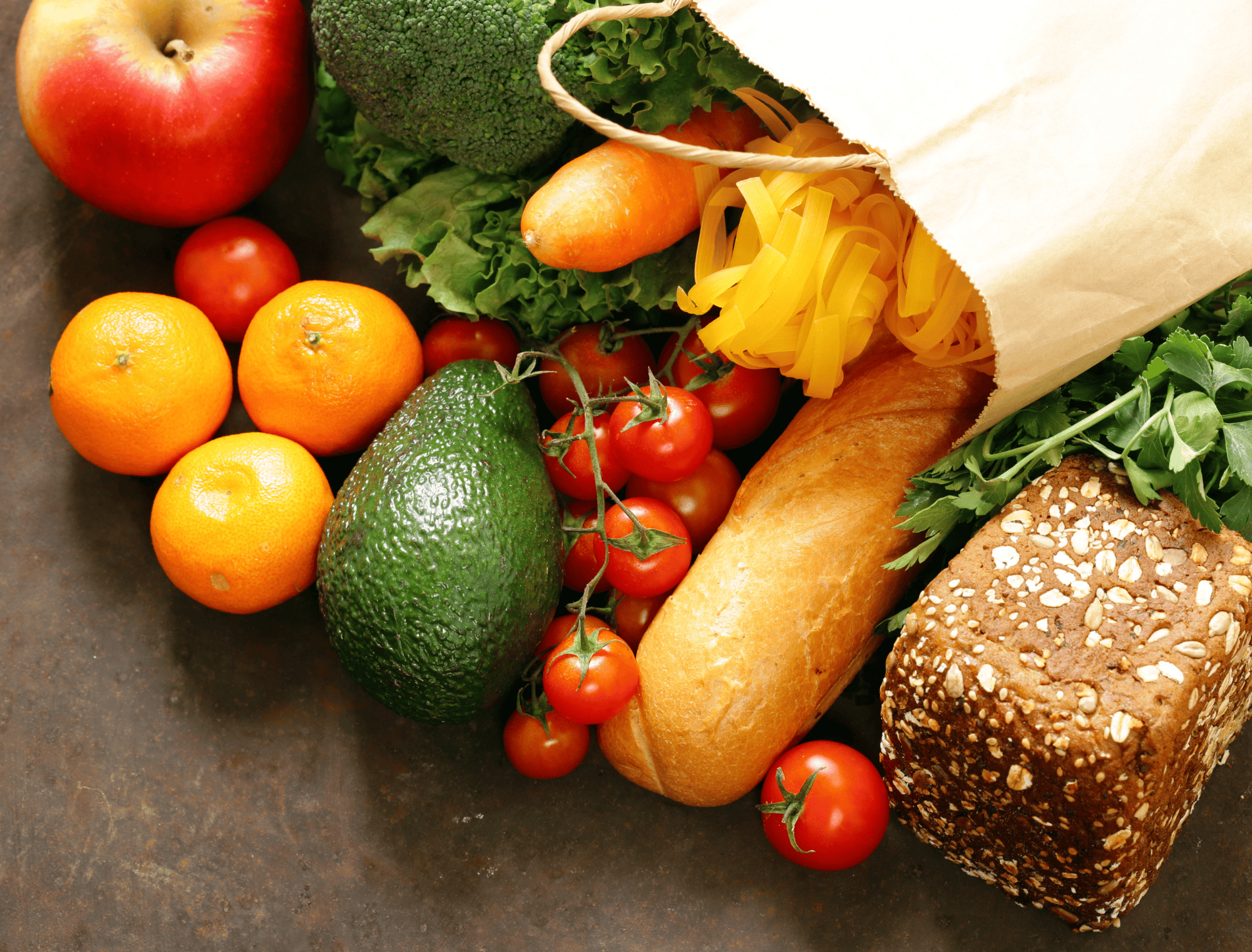 a group of fruits and vegetables