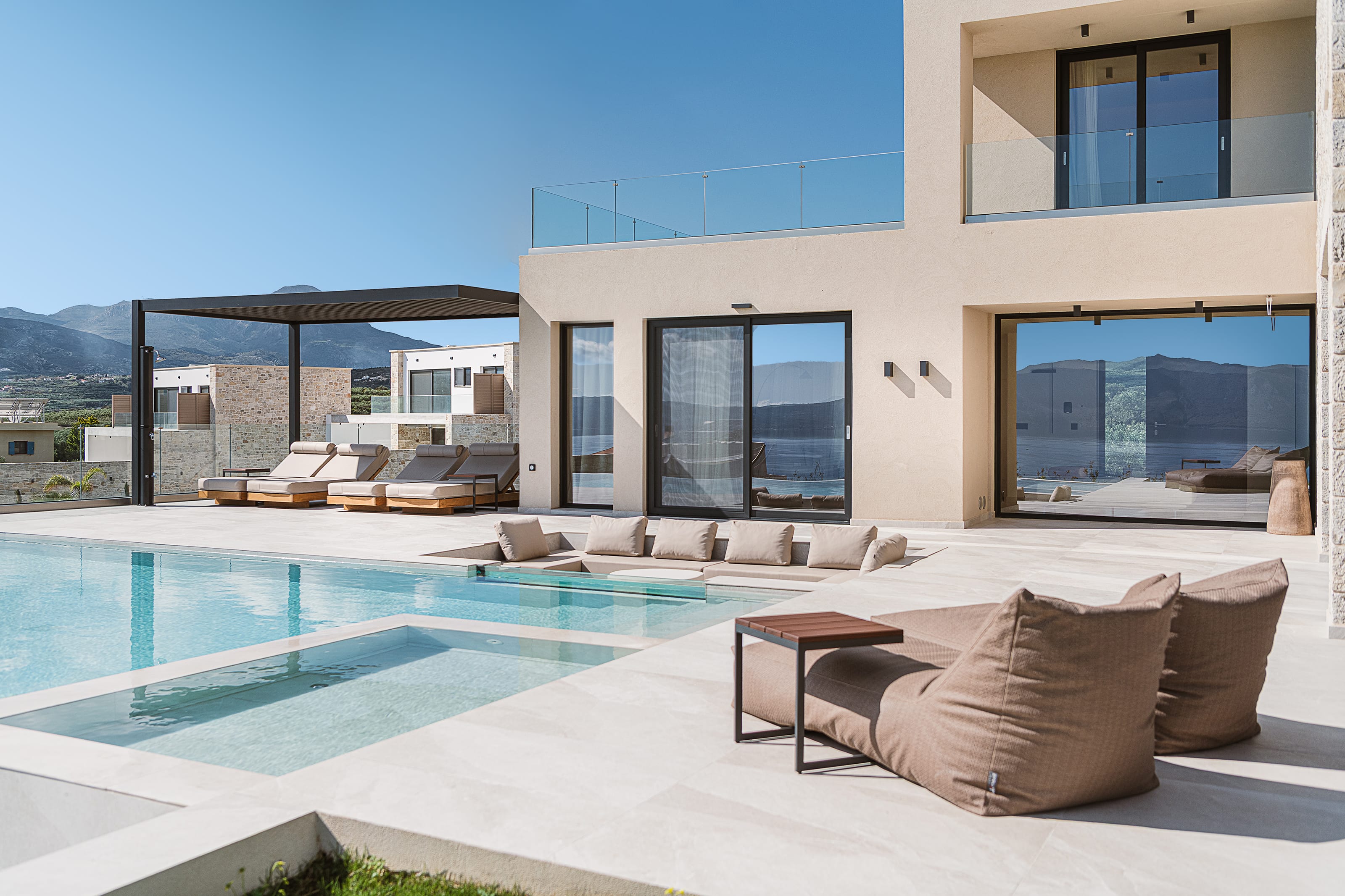 a swimming pool in a house