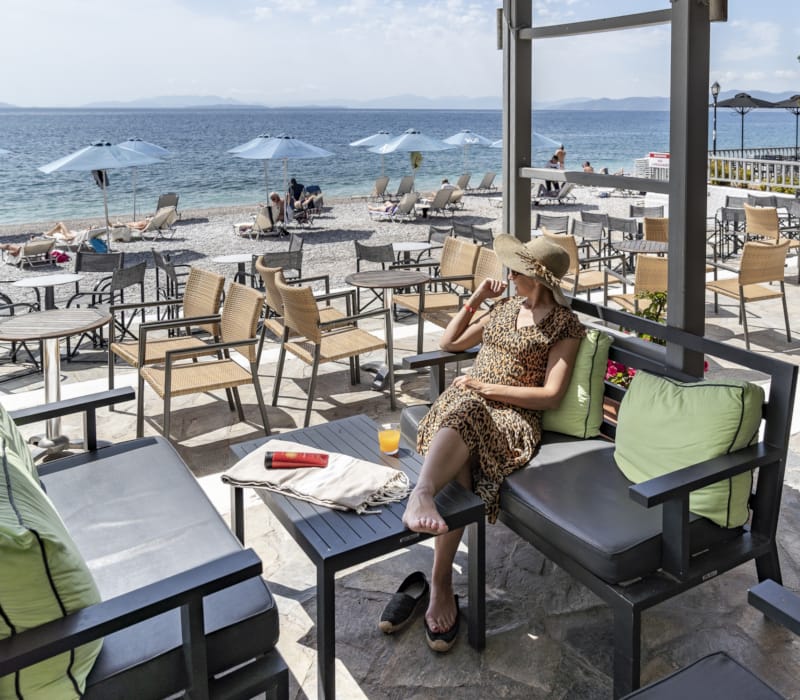 a person sitting at a table