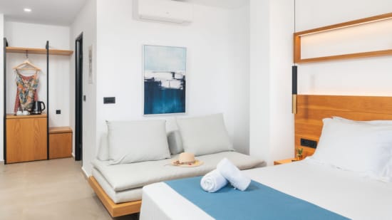 a room with a bed and a couch