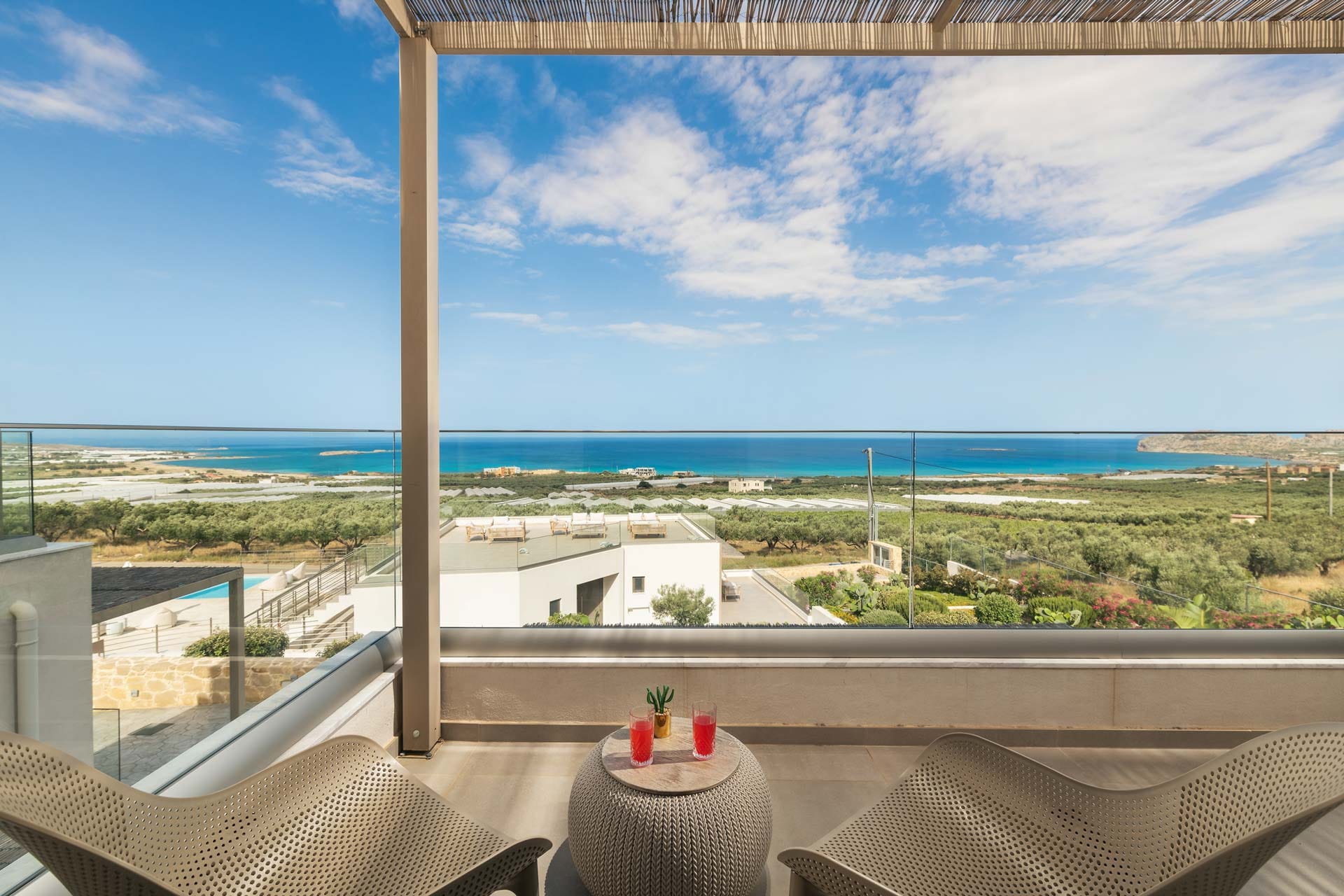 a view of the ocean from a balcony