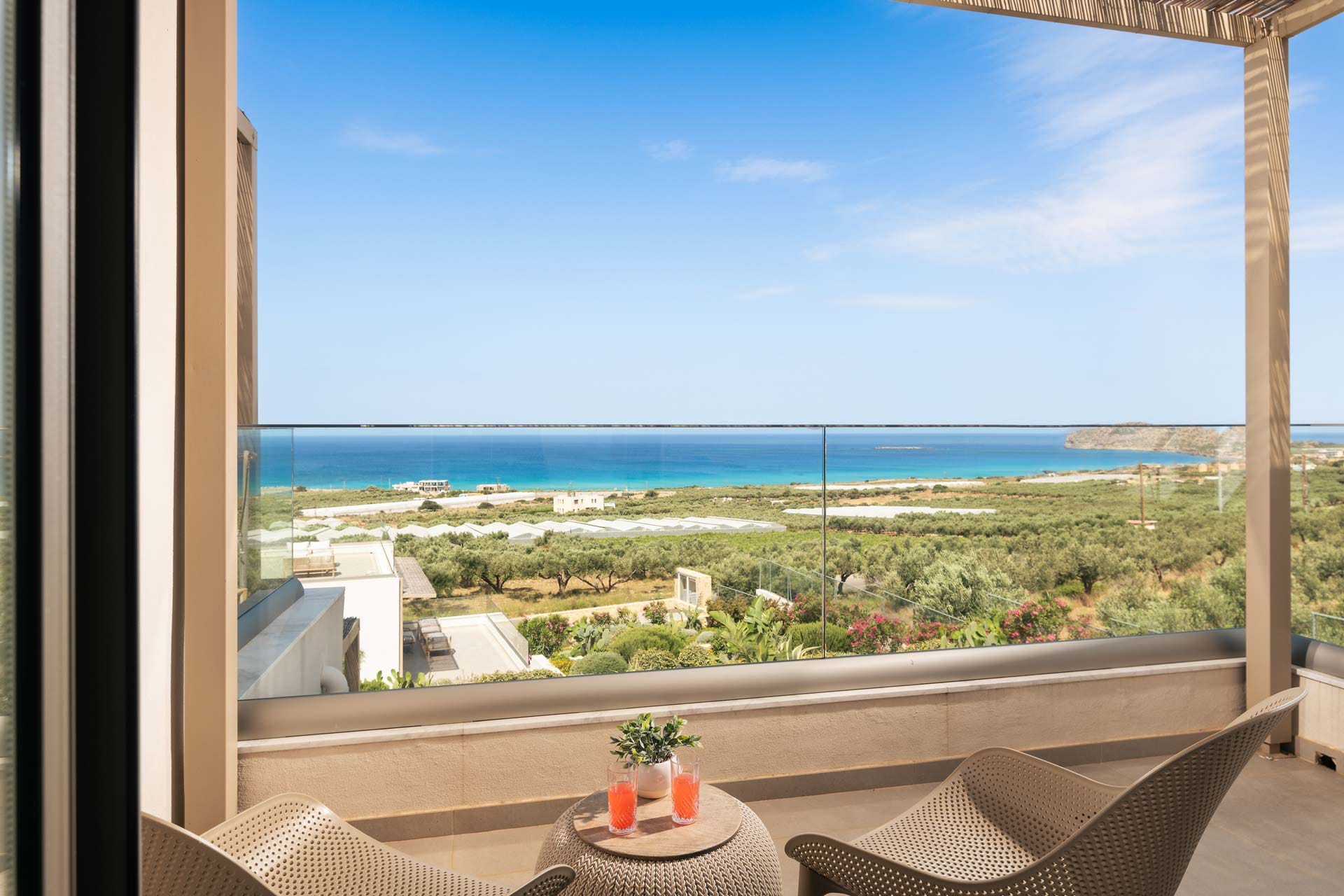 a view of the ocean from a balcony