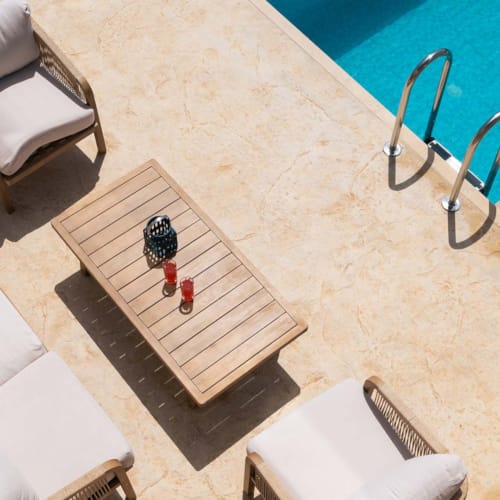 a room with a table and chairs