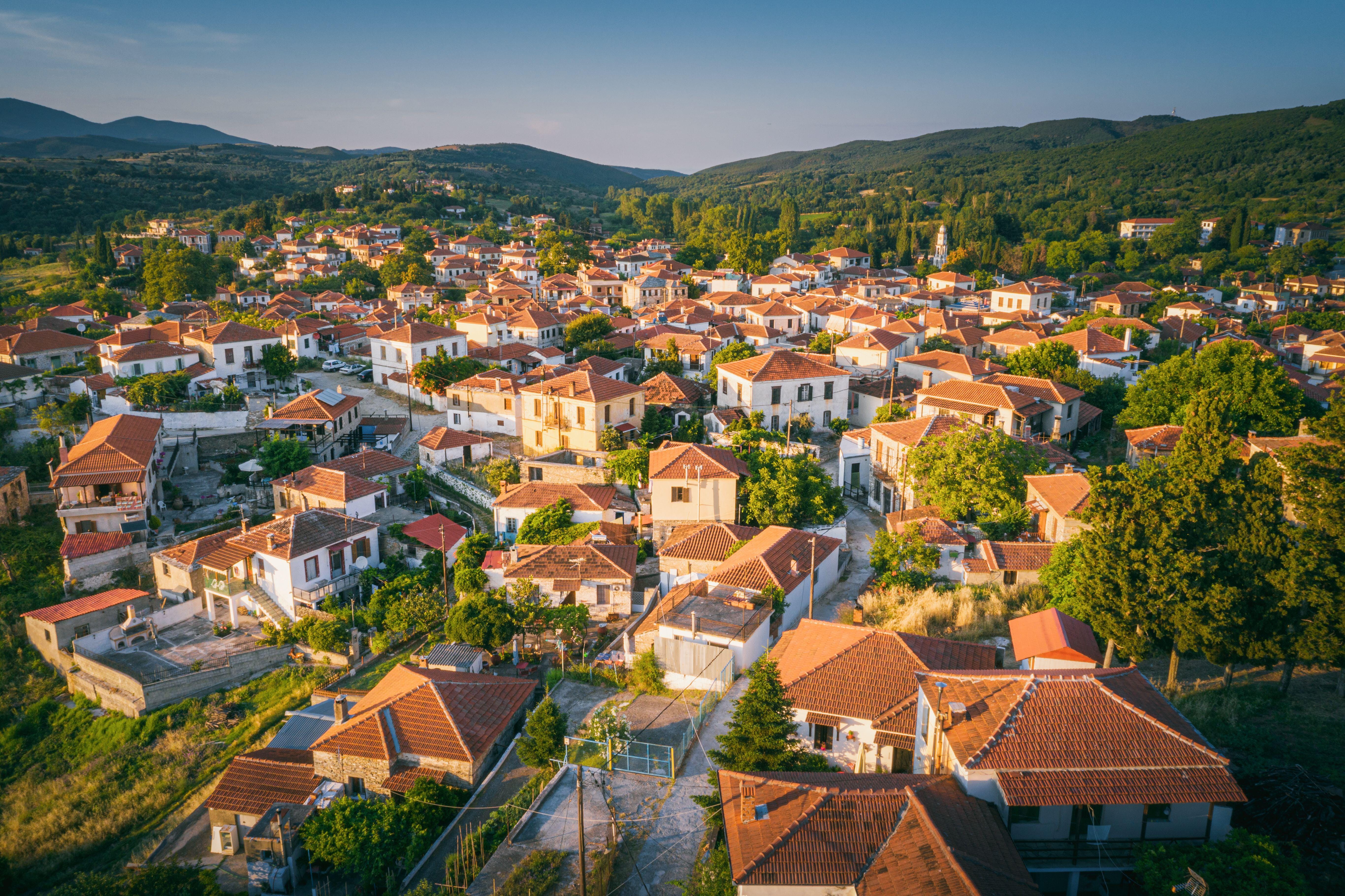 a city with many rooftops