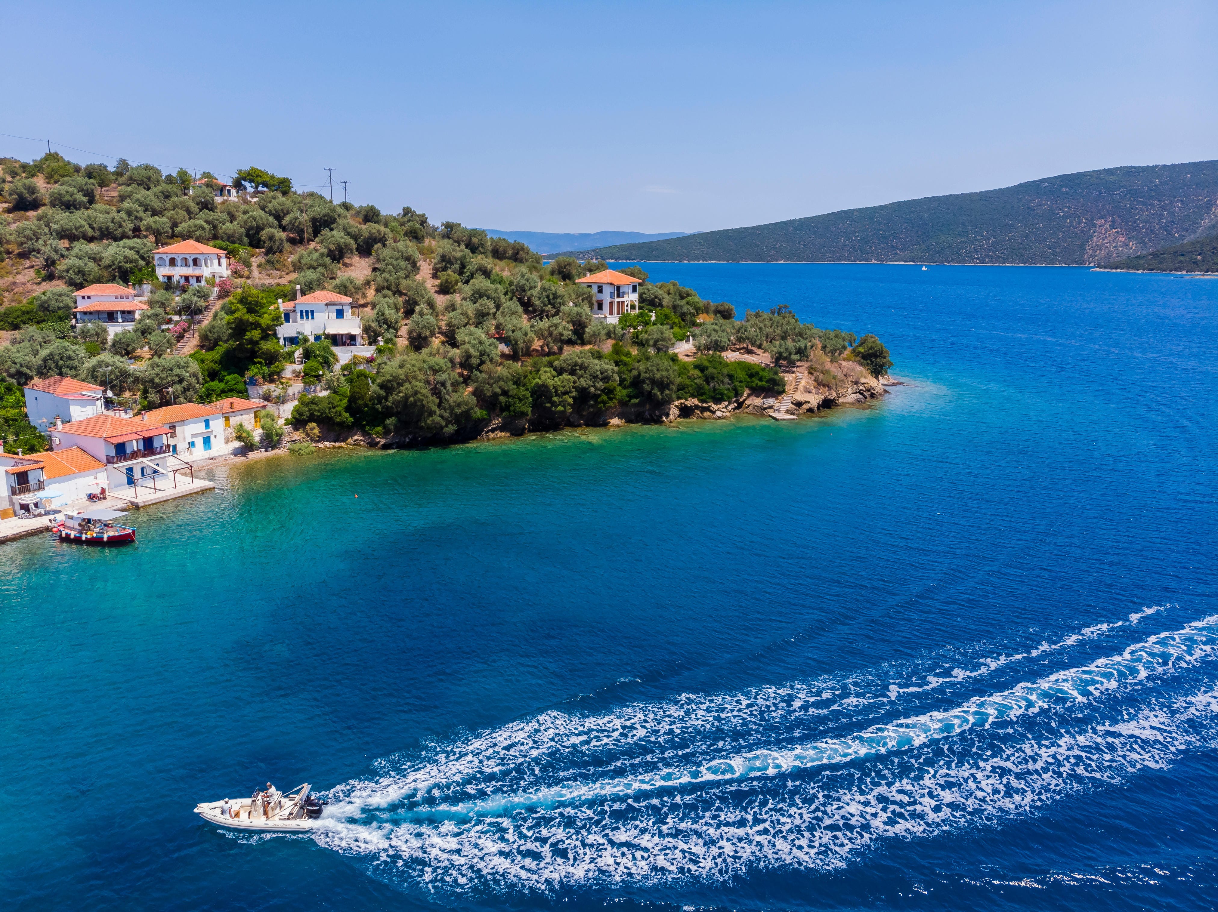 a small town on the water