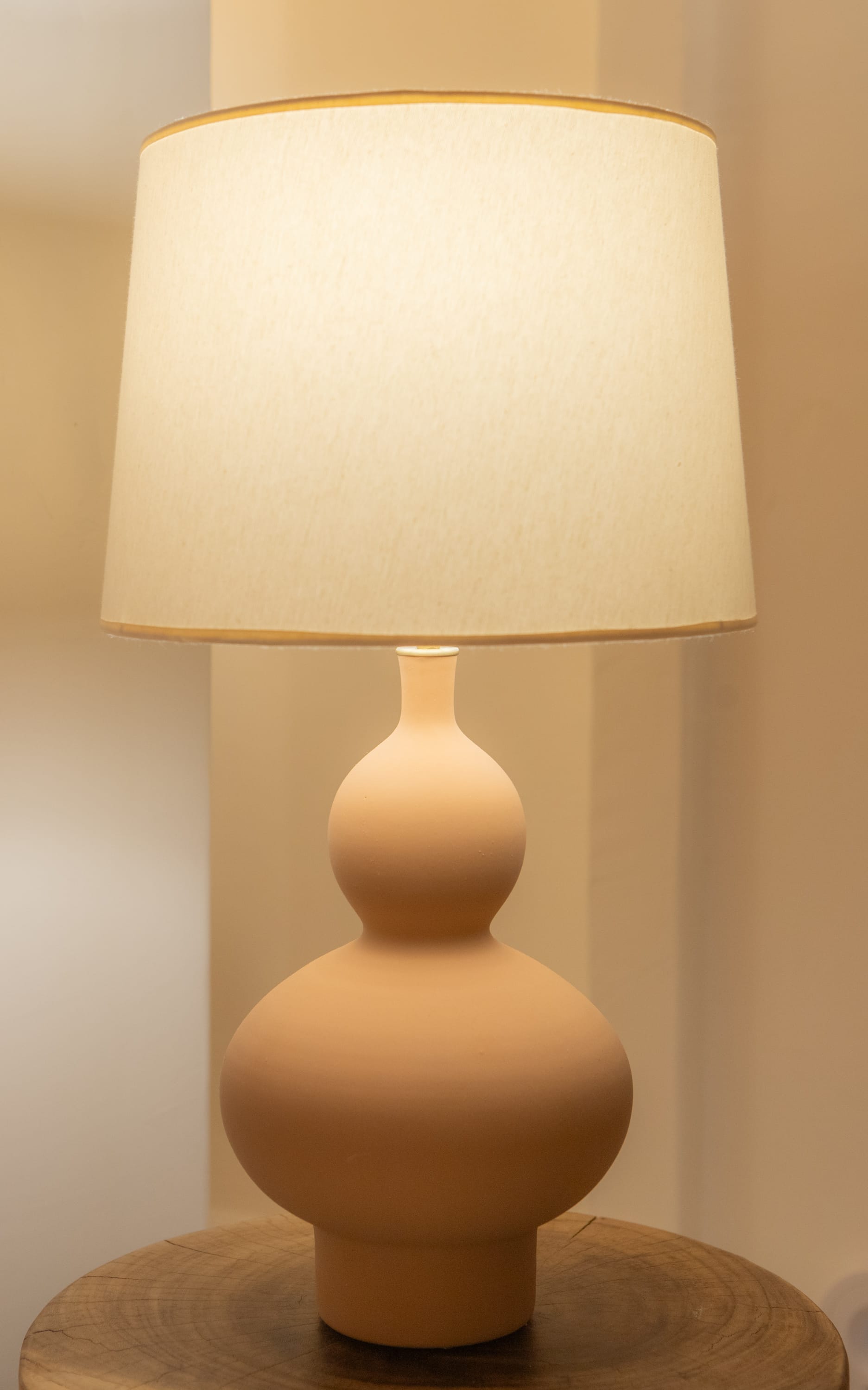 a lamp on a table