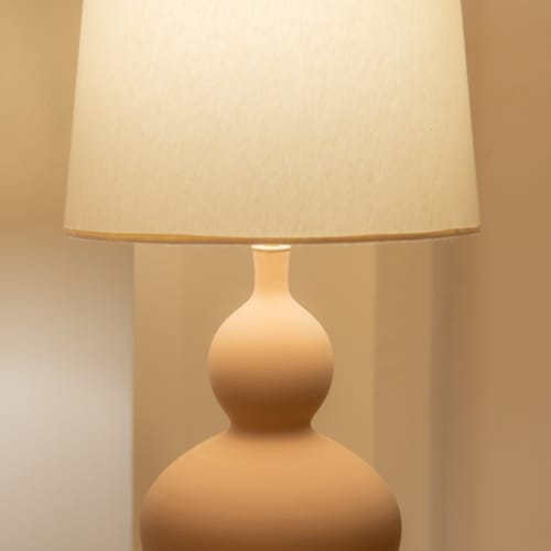a lamp on a table