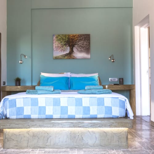 a bed in a room
