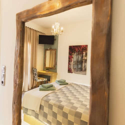 a bed in a room