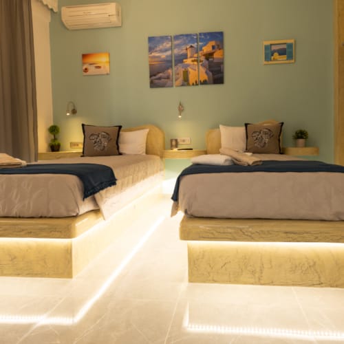 a room with two beds