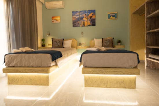 a room with two beds