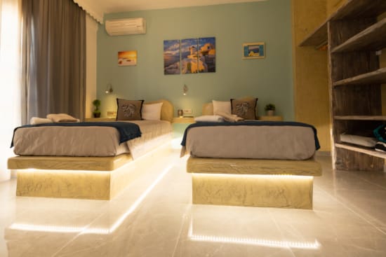 a room with two beds