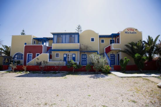 a row of colorful buildings