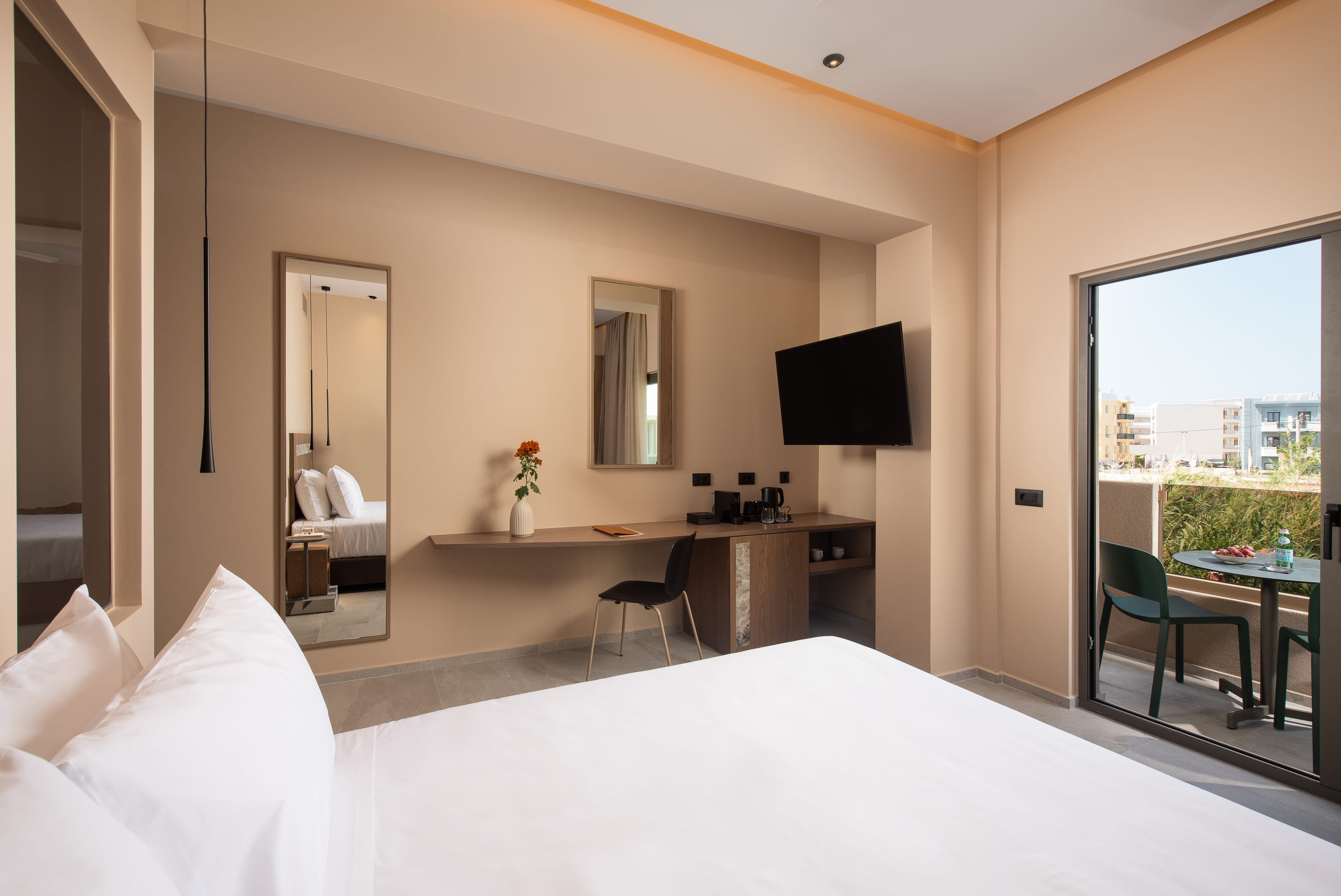 a living room with a tv and a couch