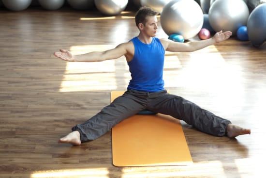 a person doing yoga