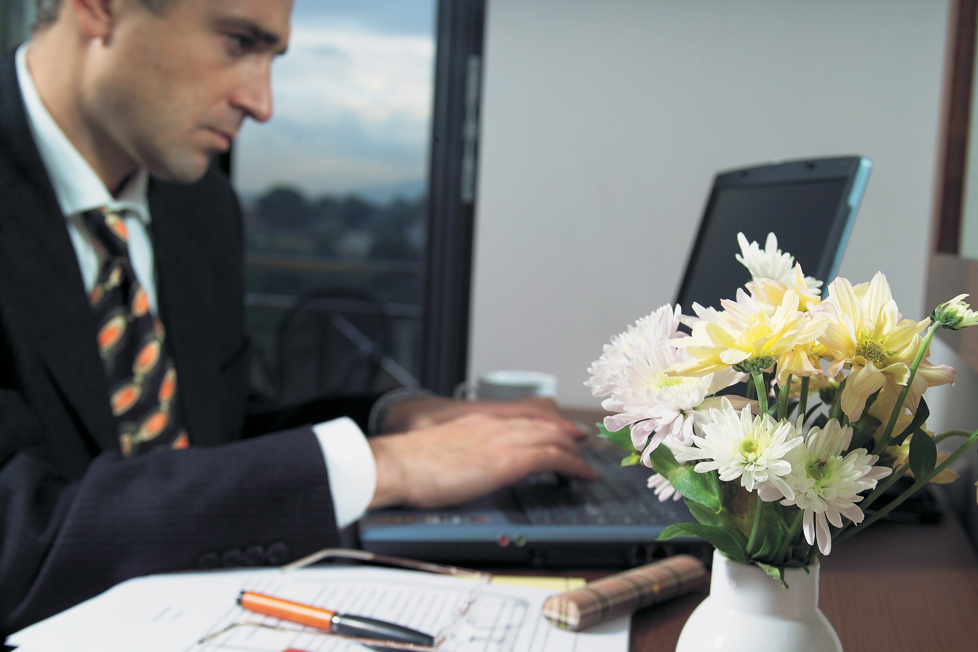 a man working on a laptop