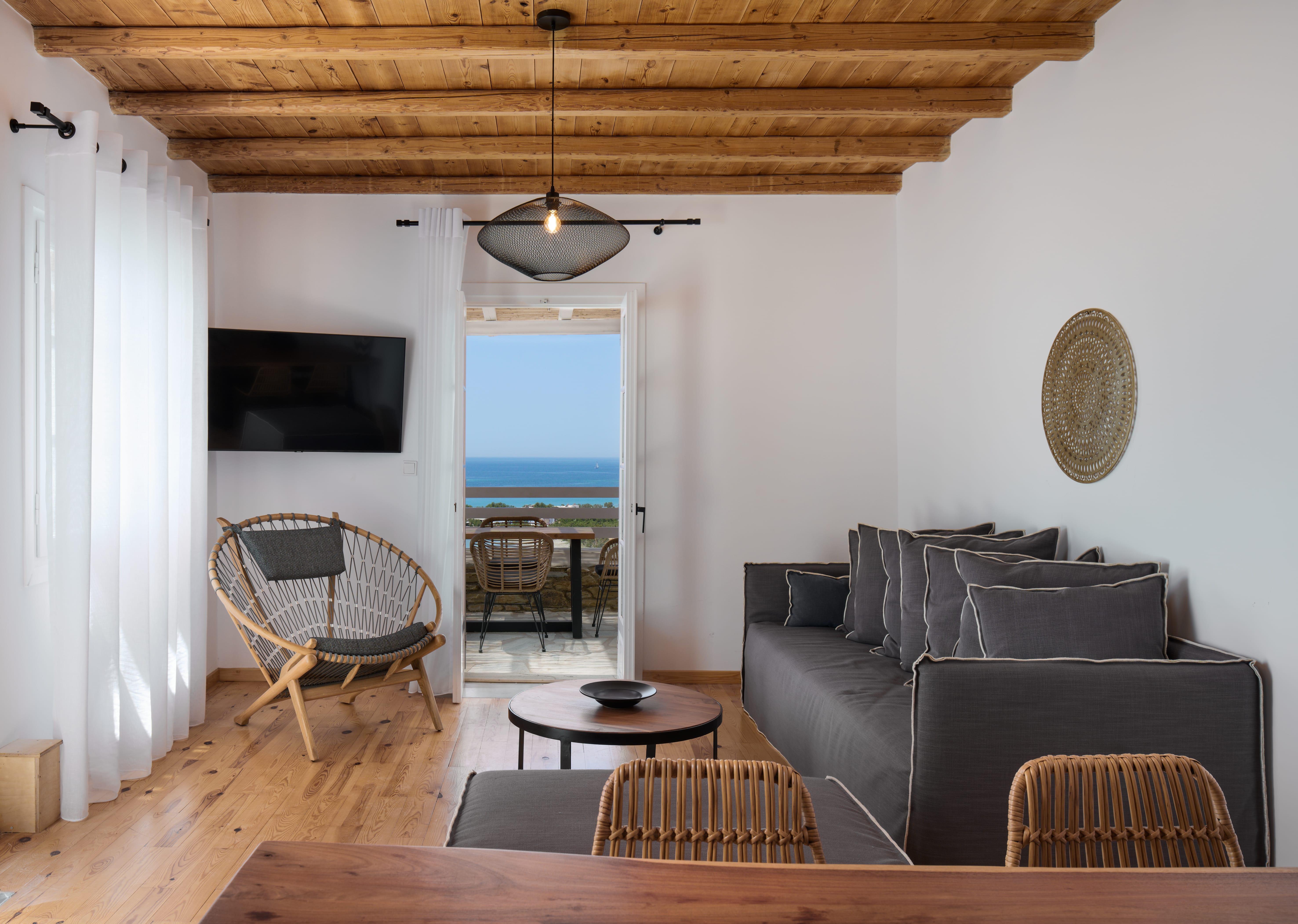 a living room with a fireplace