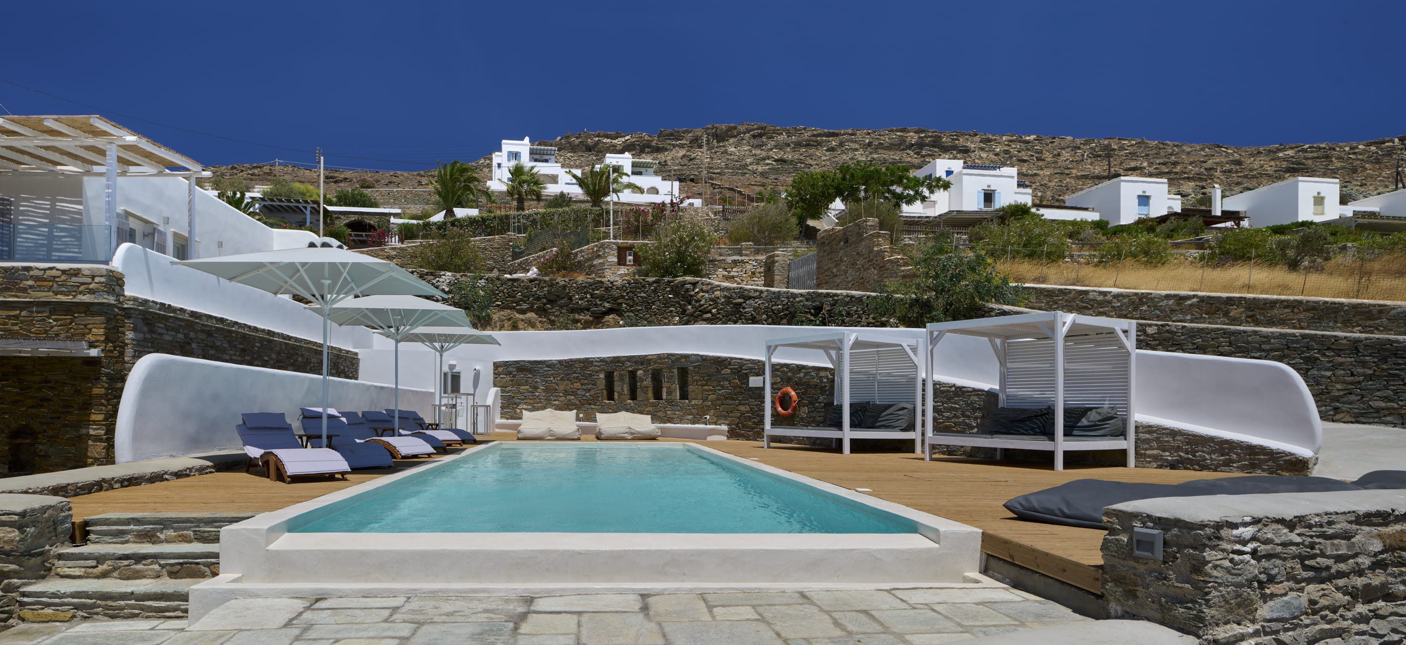 a swimming pool in a backyard