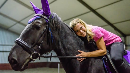 a person riding a horse