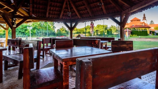 a table with chairs around it