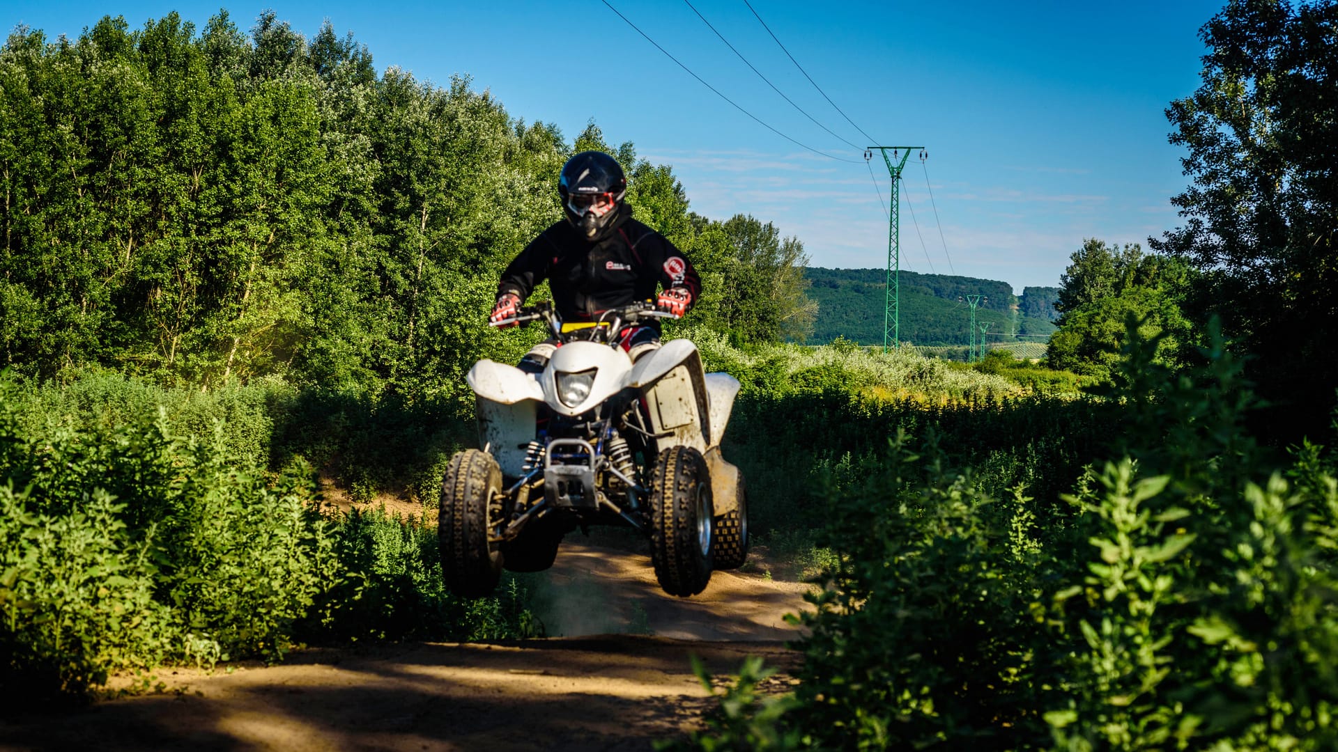 a man riding a dirt bike