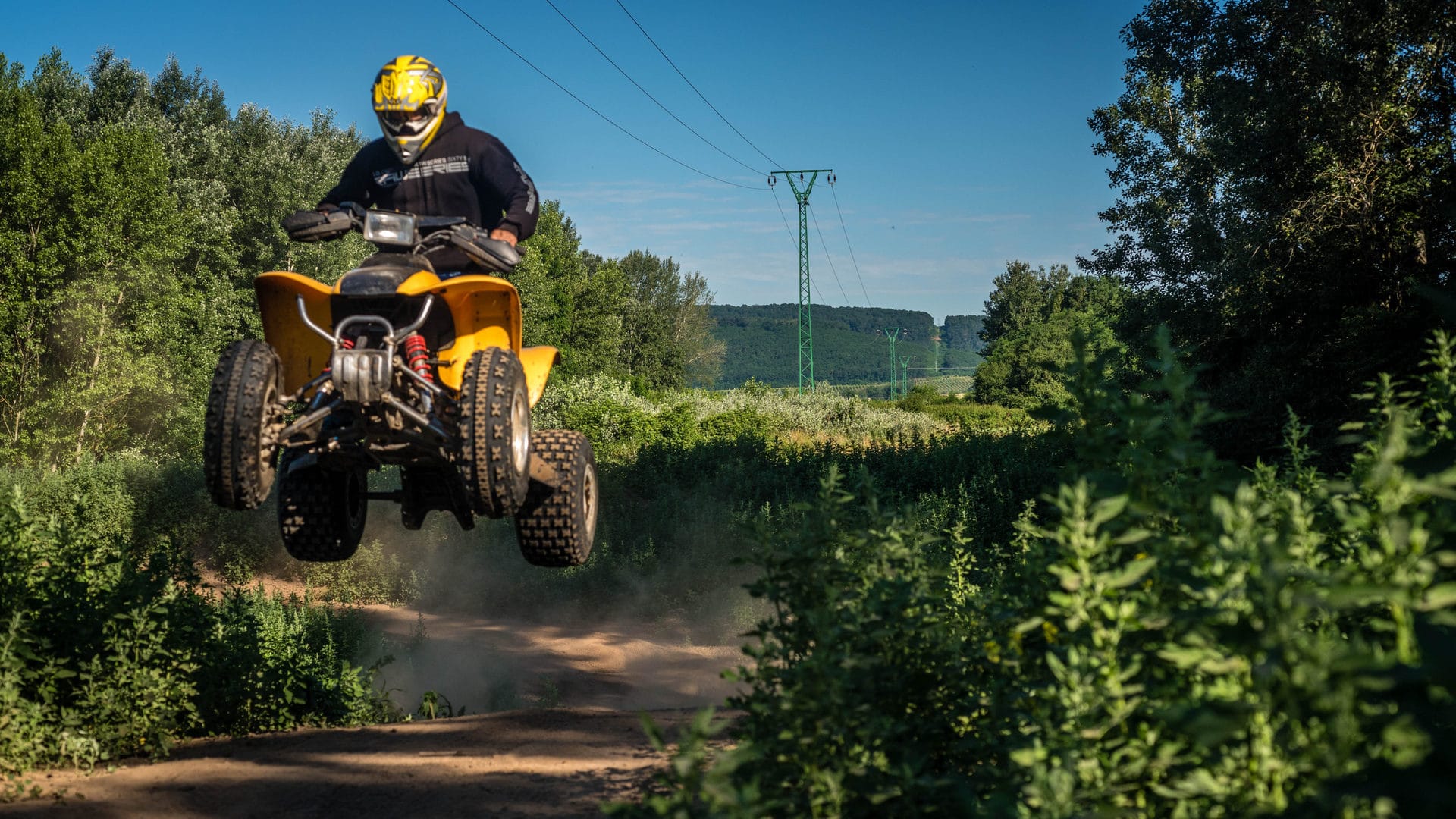 a person riding a quad bike