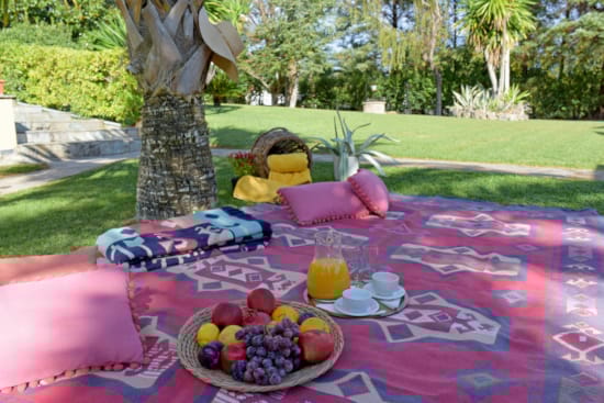 a table with food on it