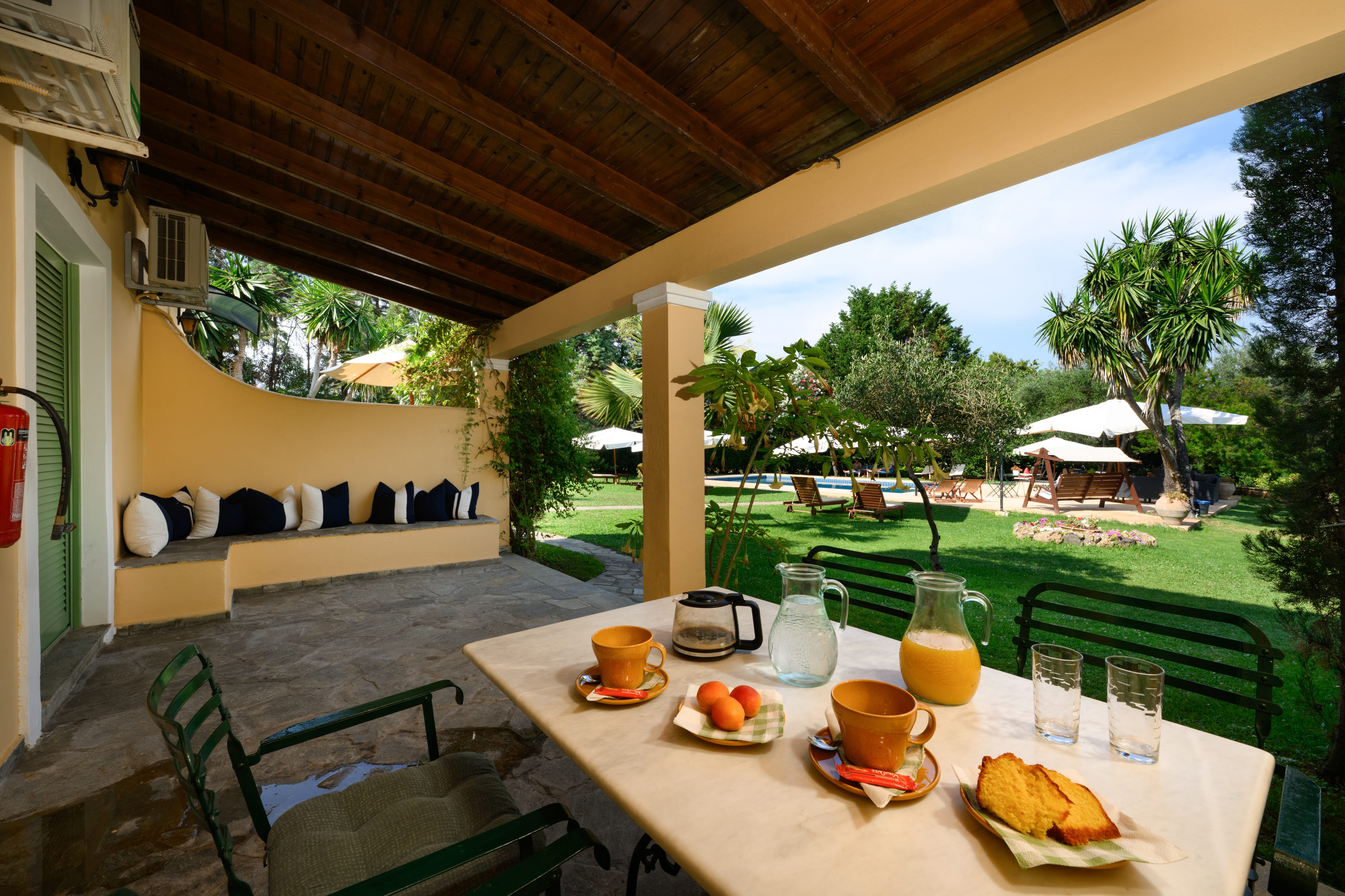 a table with food and drinks on it