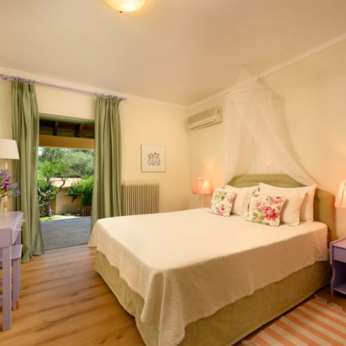 a bedroom with a large bed