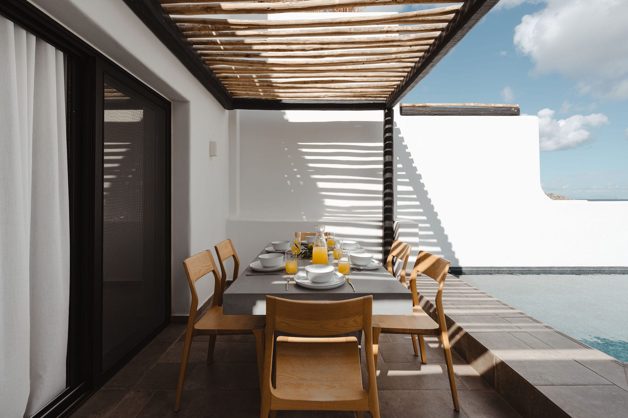 a table with chairs around it