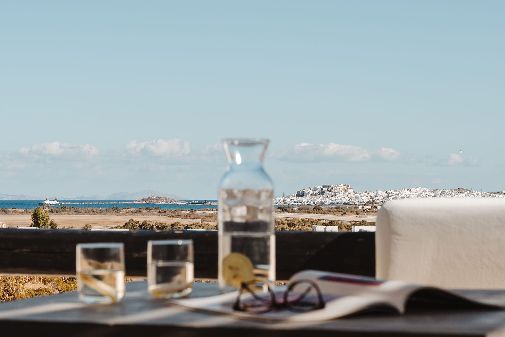 a bottle of water on a table