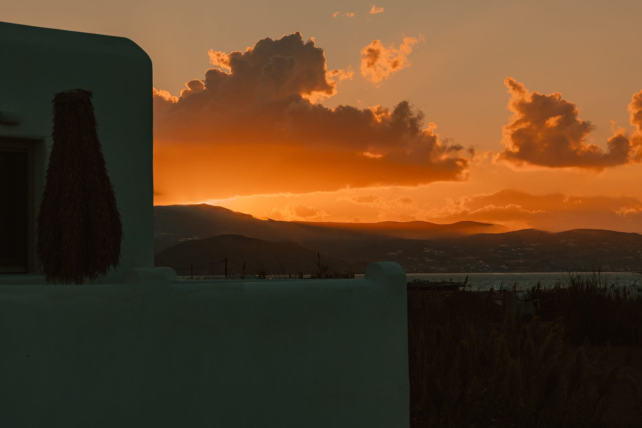 a sunset over a lake