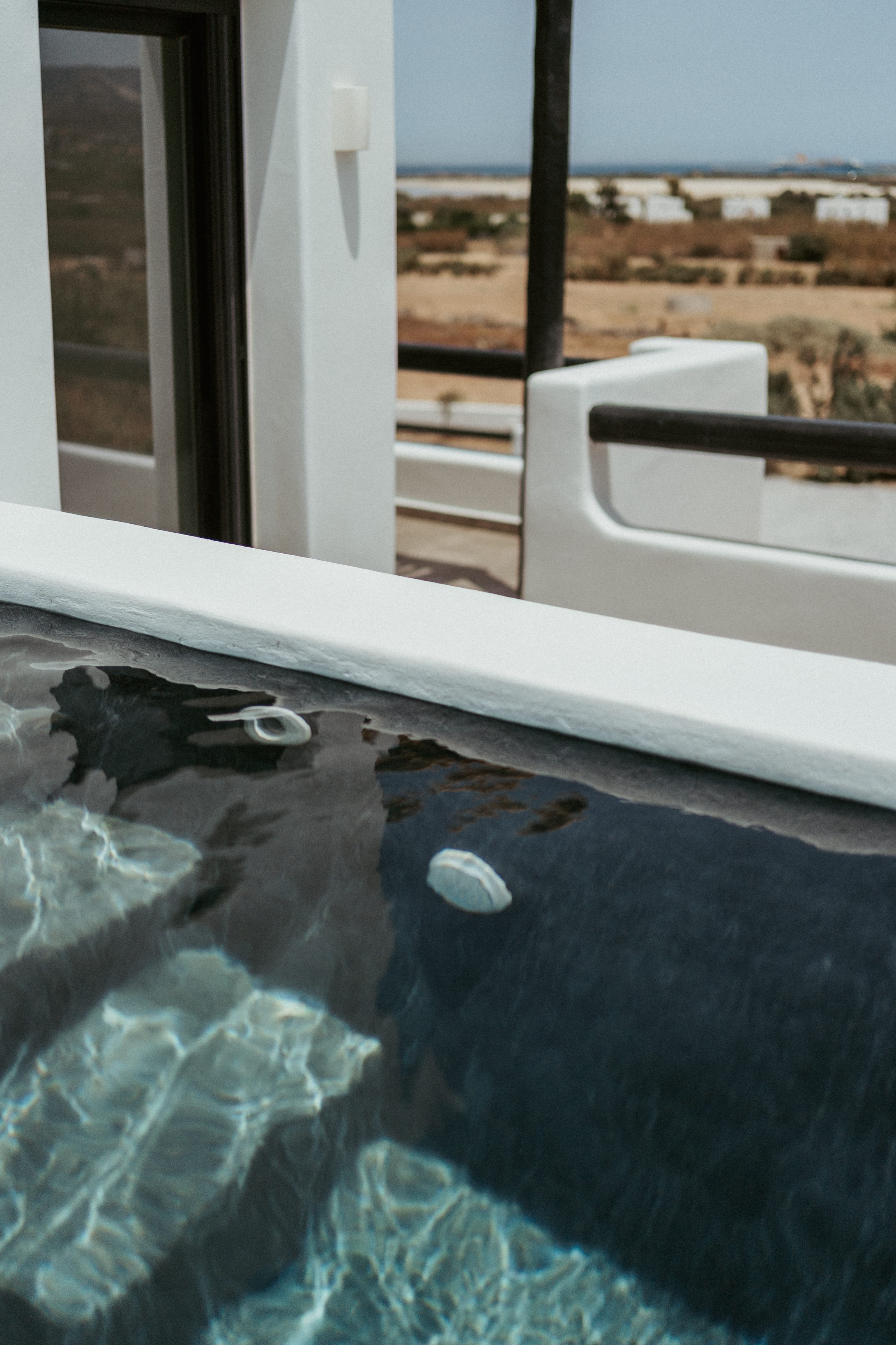 a view of the ocean from a window