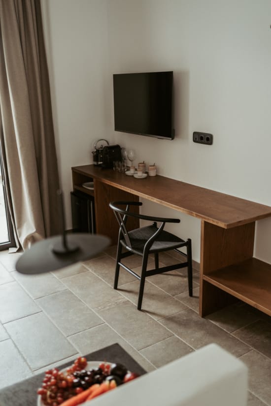 a table with a tv on it